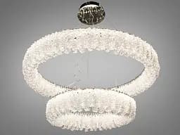 Підвісна люстра Diasha 505-800+500CH LED двоярусна кругла люстра з кристалами, діаметр 80 см, висота до 105 см - мініатюра 2