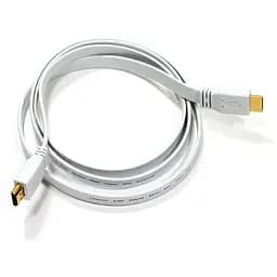 Кабель HDMI M-M, 5.0 м, V1.4, 4K 30Hz, плаский, білий