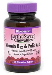 Вітаміни та мінерали Bluebonnet Nutrition Earth Sweet Chewables Vitamin В12 and Folic Acid, 90 жувальних таблеток