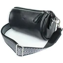 Шкіряна сумка поясна-кроссбоді Cylinder чорна