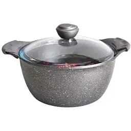 Каструля зі скляною кришкою O.M.S. Collection 3120 з гранітним покриттям 26 см 5.6 л Сірий (Туреччина)