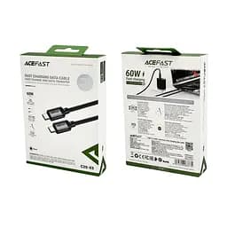 Кабель Acefast C20-03 USB-C to USB-C aluminum alloy charging data cable чорний - мініатюра 2