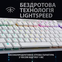Клавіатура Logitech G915 TKL Lightspeed Wireless RGB Mechanical White [920-009664] [68413] - мініатюра 5