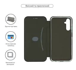 Чехол-книжка для Samsung Galaxy A24 4G (A245), G-Case, черный, кожаный чехол-книжка из экокожи (PU) и TPU, с магнитом, с подставкой и вместительным кардхолдером, противоударный, защита всего корпуса, ArmorStandart (ARM68000) - мініатюра 3