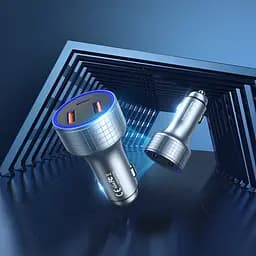 Автомобільний зарядний пристрій Remax RCC327 2 USB/Type-C QC PD 83W сріблясто-чорне - мініатюра 4