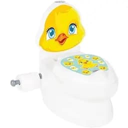 Горшок детский Pilsan Утенок со спинкой, съемной чашей, держателем для бумаги, со звуками воды и подсветкой