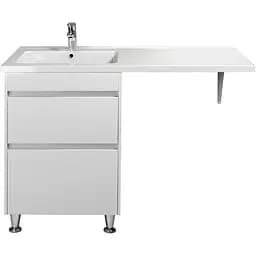 Тумба Мойдодир Wing 60-W з умивальником Rodeo 120 L з крилом над пралкою підлогова Білий