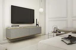 Тумба під телевізор навісна Perfect Home Оро / Oro 2-дверна RTV135 MDF Сірий (PFH-091357)