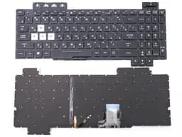 Клавіатура для ASUS TUF Gaming FX504, FX504GD, FX504GE, FX504GM ,FX80, FX80GM (RU Black без рамки з підсвічуванням)