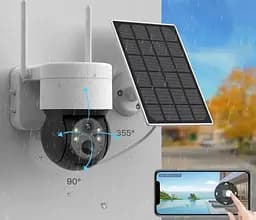 Вулична Wi-Fi камера відеоспостереження Solar Wi-Fi Camera Q6 Захист IP65 Сонячна батарея Білий - мініатюра 8