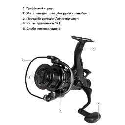 Котушка Brain Apex Double 3000 Screw Handle 6+1BB - мініатюра 7