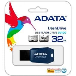 USB флеш накопичувач ADATA 32GB DashDrive UV100 Blue USB 2.0 (AUV100-32G-RBL) - мініатюра 4