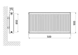 Радіатор сталевий Thermo Alliance IMAS 22 тип 900x500 мм нижнє підключення (TAI22900500V) - мініатюра 2