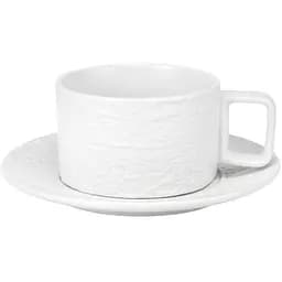 Чашка з блюдцем Elisey Оксамит біла (9182-026)