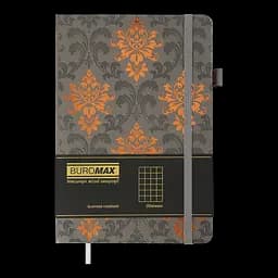 Блокнот діловий Buromax Royal А5 96 арк. в клітинку обкладинка штучна шкіра сірий (BM.295125-09) - мініатюра 2