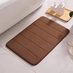 Сучасний килимок для ванної Aquarius з ефектом пам'яті М'який Антиковзкий 40 х 60 см Коричневий у смужку