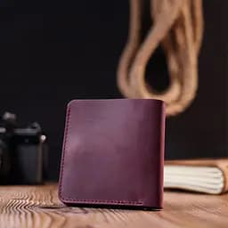 Шкіряне матове портмоне Shvigel 16604 бордове - мініатюра 7