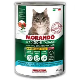 Влажный корм для кошек Morando Tradizioni кусочки в соусе с тунцем, томатами и стручковой фасолью 405 г