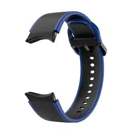 Ремінець для Samsung Galaxy Watch 4 44mm - чорно-синій ширина кріплення 20мм силікон розмір L Watchbands Double Line (W12-1WB61286536) - мініатюра 3