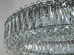 Люстра стельова LED Diasha 8693-600+400CH, 85W, хром, кришталева, регульована висота, для офісу, кафе, вітальні, спальні - мініатюра 5