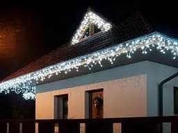 Новорічна святкова гірлянда бахрома 120 Led прозорий провід 3х0.5 м синій - мініатюра 6
