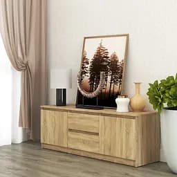 Тумба під телевізор MebelStar Нео 2Ш2Д 150x43x53 см Дуб сонома (MBS-1253)