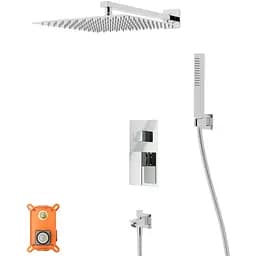 Душова система Corsan Ango 30 хром з виливом + BOX прихованого монтажу ZA30MCHW, Хром