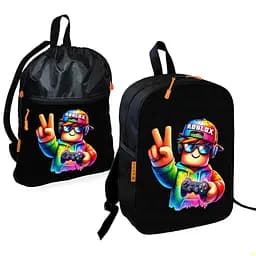 Школьный рюкзак детский Роблокс / Roblox + Сумка для обуви спортивной формы рюкзак-мешок мальчику (01826)