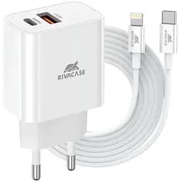 Зарядний пристрій RivaCase 2хUSB-А + Type-C PD 20W+QC3.0 кабель Type-C-Lighting white (PS4102 WD5 (White))