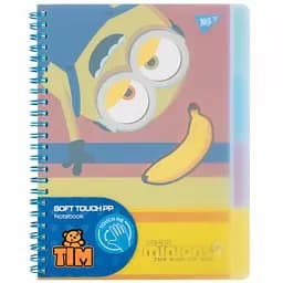 Зошит для записів Yes Minions А5 80 аркушів у лінію обкладинка софт-тач (765739)
