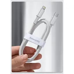 Кабель Baseus High Density Braided USB-C to Lightning 1 метр (CATLGD-02) белый