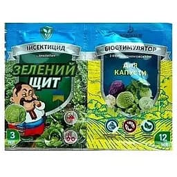 Инсектицид с биостимулятором Зеленый щит для капусты Agromaxi 12 мл + 3 мл (53420)