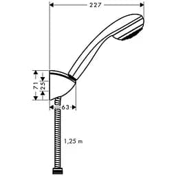 Душовий набір Hansgrohe Crometta 85 1Jet Porter 1.25 м 27576000, Хром - мініатюра 2