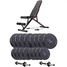 Набір Elitum Titan гантелі з лавою Hop-Sport HS-2030 HB 2х31 кг