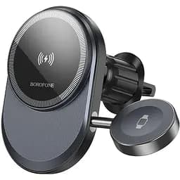 Автотримач Borofone BH219 Fine 2-in-1 15W Magnetic Wireless Charger