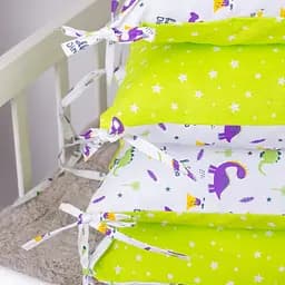 Подушка-борт MirSon Kids Time 18-0001 Hello Dino захисна біла 4 шт. - мініатюра 8