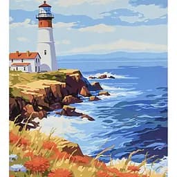 Набір для розпису по номерах Маяк на березі, Strateg, 40x50 см, VA-4629