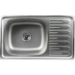 Кухонна мийка Рlatinum 7645 з нержавіючої сталі 0.8 мм прямокутна 76x45 см сатин (000034759)