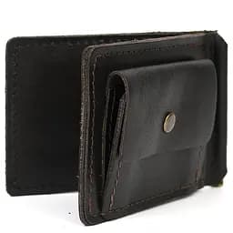 Зажим с монетницей кожаный коричневый Наппа Tarwa 11.5х8х1 см acs0032188