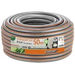 Шланг поливальний 3/4" 50м Silver Elegant Plus сірий з помаранчевою полосою