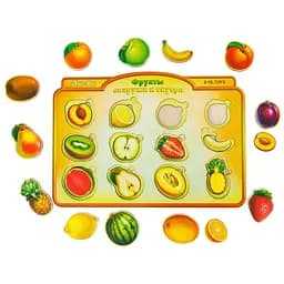 Деревянный пазл-вкладыш Фрукты в разрезе Ubumblebees (ПСД136) PSD136 сортер