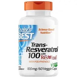 Натуральная добавка Doctor's Best Trans-Resveratrol with Resvinol 100 mg, 60 вегакапсул