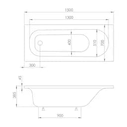 Ванна акрилова mprese Rozkos 150x70 без ніжок whte b0701015070 Білий - мініатюра 2