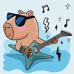 Картина по номерам для детей "Капібара рок-зірка" Ideyka 30х30 см КНО1275