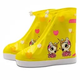 Детские резиновые бахилы Lesko 2XL 25,5 см Желтый, Единорог (15092)