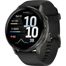 Смарт-годинник Garmin Venu 4 45 mm Slate with Black Silicone Band (010-03014-00)