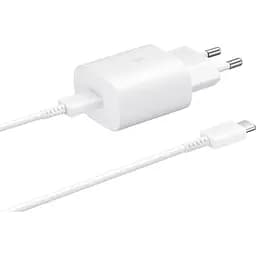 Зарядний пристрій Samsung 25Вт USB-С, кабель USB-C USB-C, 1м, білий (EP-T2510XWEGEU)