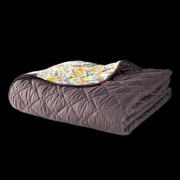 Двустороннее покрывало Ideia Стиль Cube, 210х140, цветы и коричневый (8-32403 шоколад/квіти)