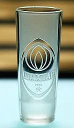 Стеклянная рюмка 60мл ФК Шахтер Донецк с гравировкой подарок для фаната стопка футбольная стопка