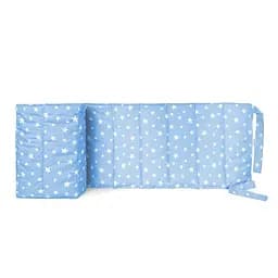 Бортики в детскую кроватку 30x120 BLUE STARFALL, голубой (WeltBed_StarFall_LightBlue_30x120)